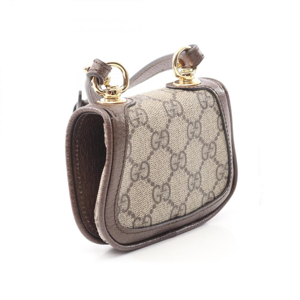 Gucci Blondie GG Supreme Shoulder Bag Canvas Leather Beige Brown